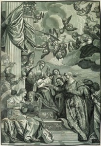 Titiana Vecelii Pauli Caliarii Jacobi: Robusti et Jacobi de Ponte Opera Selectiora a Joanne Baptista Jackson anglo Ligno Coelata et coloribus adumbrata