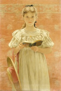 Girl Standing with Book