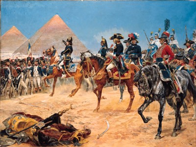 Bonaparte in Egypt, 21st July, 1798 'Soldiers! Fifty centuries look down upon you from the summit of the pyramids'
