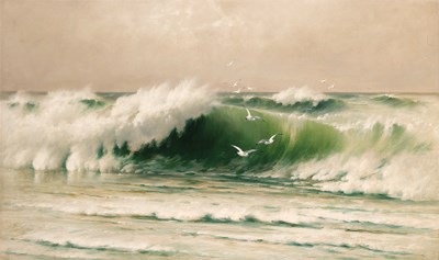 Seascape with seagulls