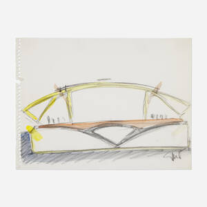 Santiago Calatrava, Milwaukee Art Museum cross section of brise soleil addition to the Quadracci Pavilion