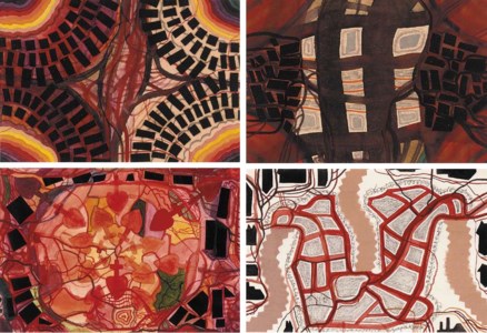 Untitled (Mental Map); four works