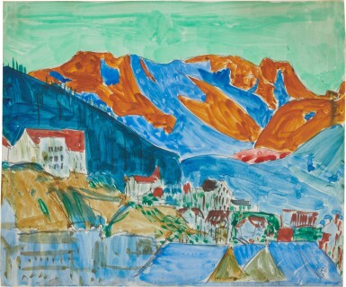 Davos mit Rhätikon, 1923