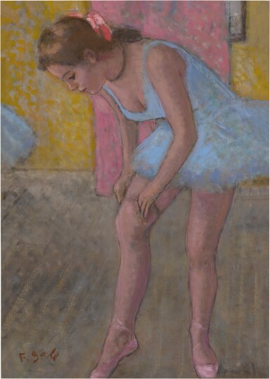 Danseuse tirant son bas