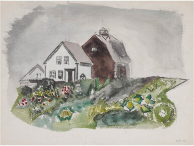 Farm House with Barn, Stonington, Maine