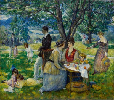 Garden Scene with Figures