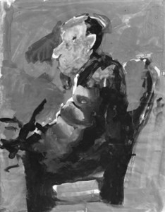 Lotto di 3 opere: a) Figura seduta tempera su carta cm 32,3x25 Eseguito nel 1945 c. b) Composizione tempera su carta cm 31x17,7 Eseguito nel 1945 c. c) Figura inchiostro e acquarello su carta cm 22x16 Eseguito nel 1945 c.