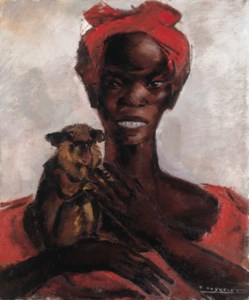 Woman with monkey