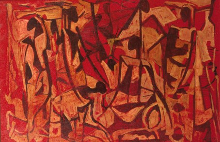 Negresses sur fond rouge
