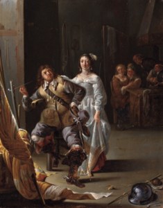A Kortegaardje : a woman flirting with an ensign in an inn