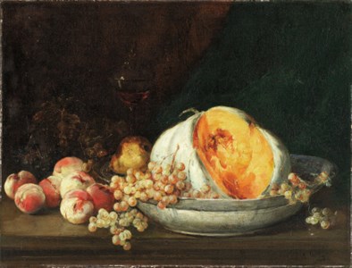 Still life of fruit in an interior