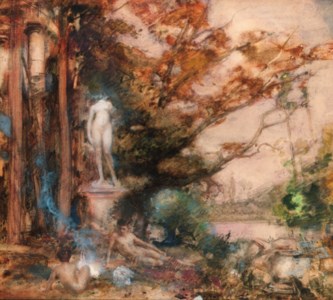 Figures in an enchanted Garden