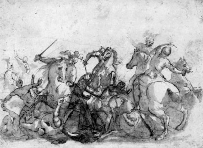 A cavalry skirmish