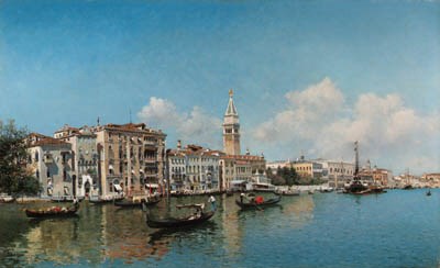 The Grand Canal, Venice with St. Mark's campanile in the background