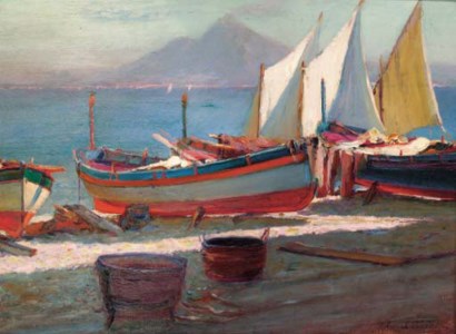 Boats near the Bay of Naples
