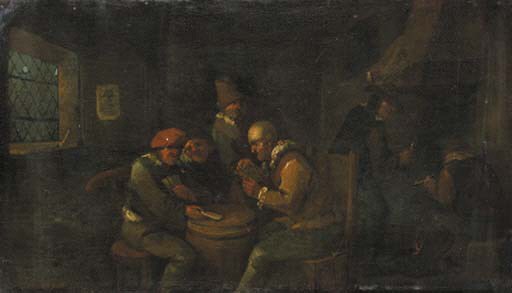 Boors, playing at cards in an inn