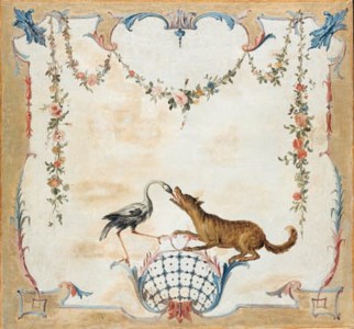 'The Wolf and the Stork'; and 'The Crow and the Fox'