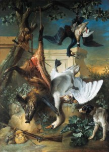 Jean-Baptiste Oudry, 'La Retour de Chasse': a hunting dog guarding dead game