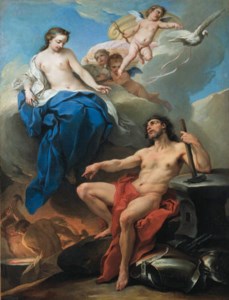 Venus requesting Vulcan to make arms for Aeneas
