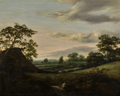 Landscape with cornfields and a thatched barn |《麥田與茅舍風景》
