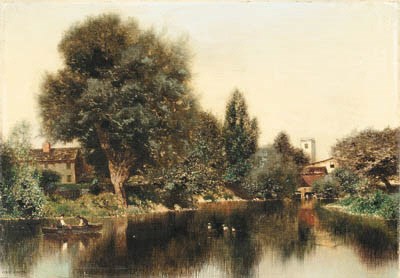 Boating on a Pond