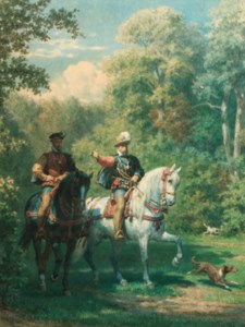 William, Prince of Orange and Henry II, King of France meeting in the Bois de Vincennes, 1559