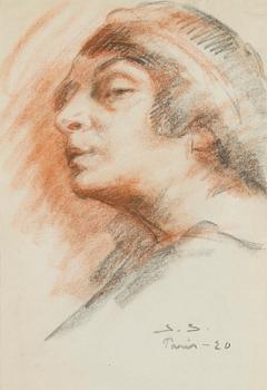 Woman in profile.
