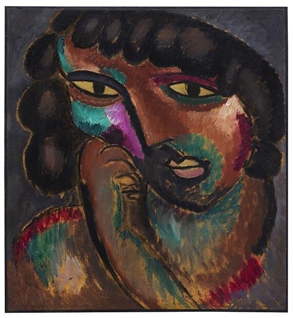Alexej Jawlensky, Kopf in Bronzefarben – Bildnis Sacharoff