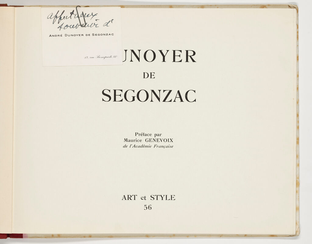 A quantity of books relating to André Dunoyer de Segonzac.