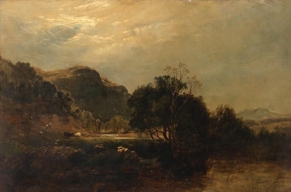 Lake landscape, thought to be Llyn Dinas, North Wales