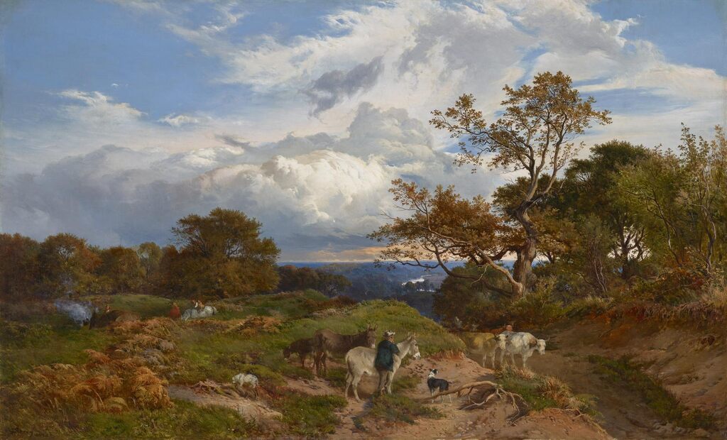 Cattle and Drover with an Extensive River Landscape Beyond