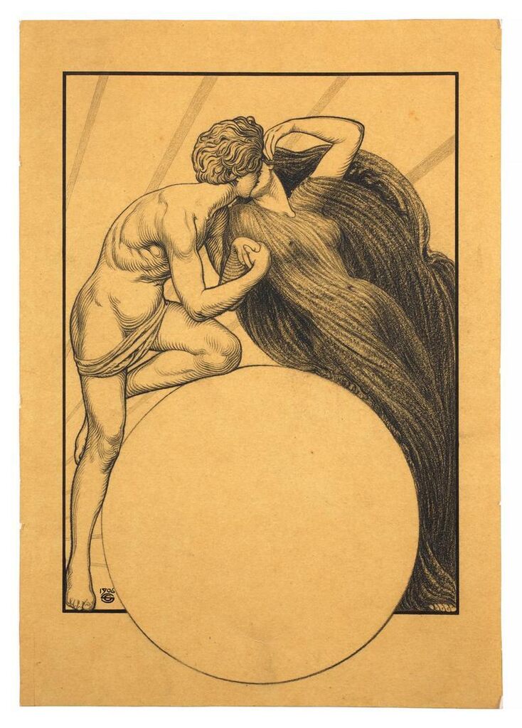 Drawing for an almanac, Day and Night
