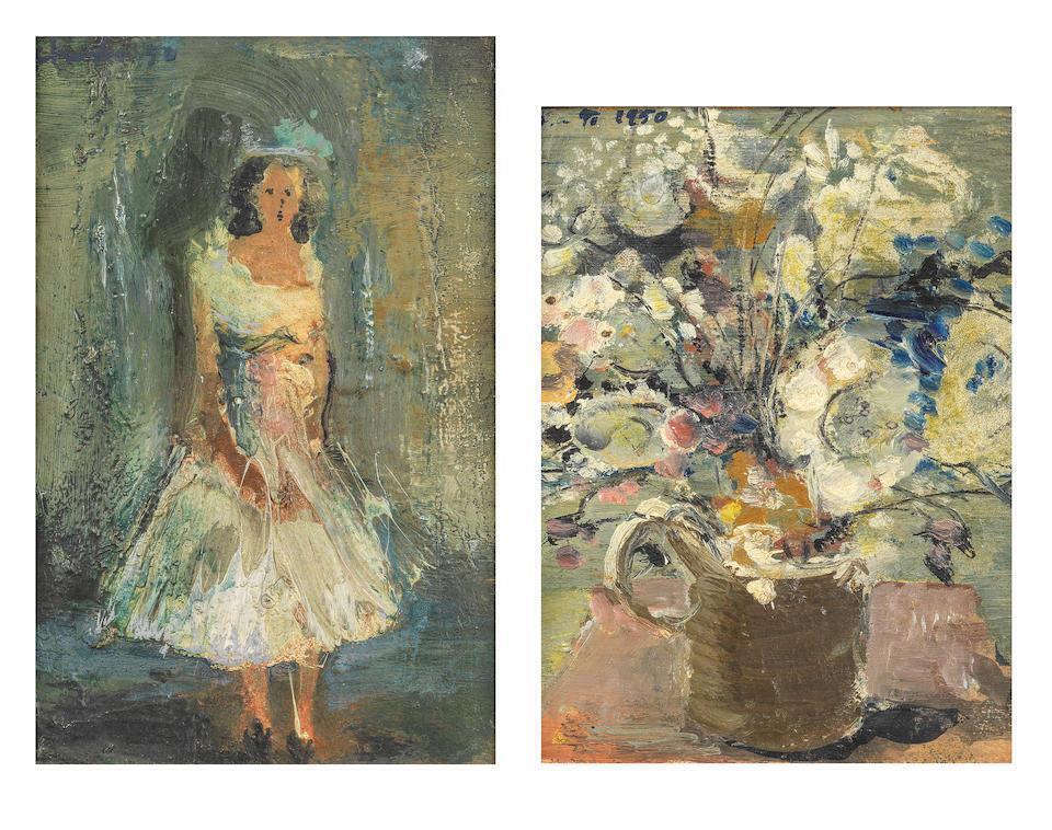 (i) Figure; (ii) Flowers in a Jug