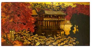 Do Xuan Doan (Vietnamese, 1937-2015) Palace at Sunset [Palace reflected at sunset]