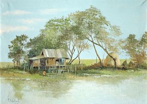 M.L. Poum Malakoul (Thai, 1910-1973) River Scene