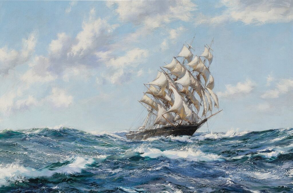 The Clipper Ship Blue Jacket on Choppy Seas