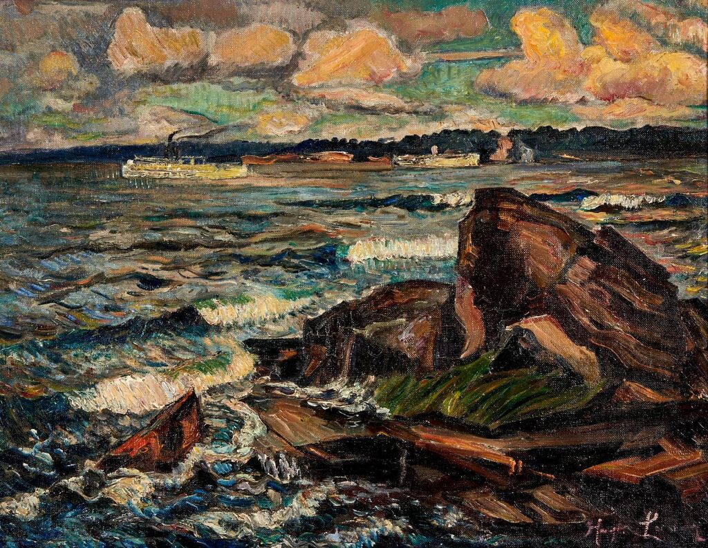 Boats on a Choppy Inlet