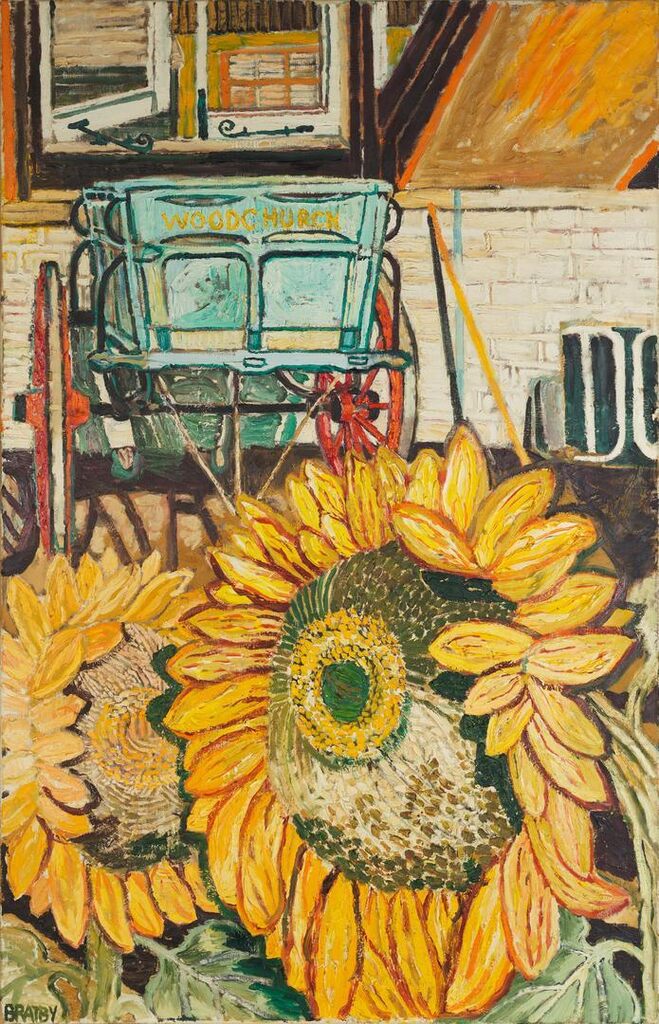 Sunflowers and Grocer's Cart