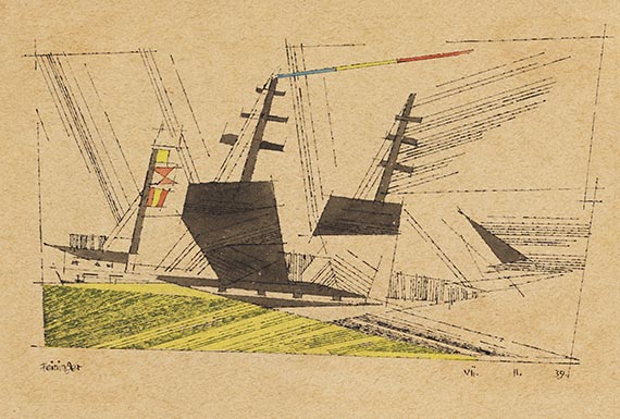 Lyonel Feininger, Ship on Yellow Sea