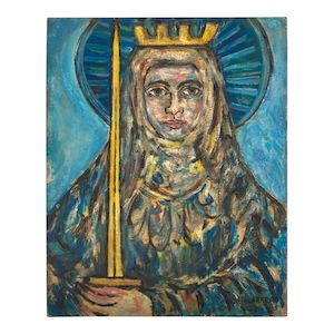 RENÉ PORTOCARRERO (1912-1985) Santa Bárbara 19 4/5 x 16 in (50.5 x 40.7cm) (Painted in 1969)