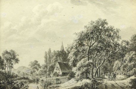 Hunting in a wooded landscape