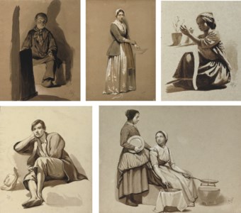 Studies of figures in various positions