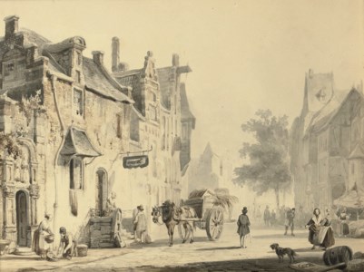 Daily life in a sunlit town