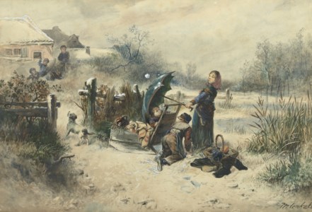 A snowball fight
