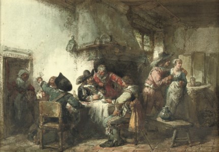Playing cards in the pub