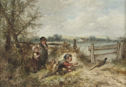 Chasing a pheasant