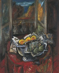 Still life with landscape