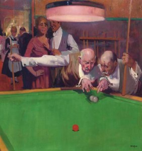 "Ze liggen vast", biljarters in de Brakke Grond - A game of billiards