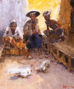Cock fight scenery, Bali