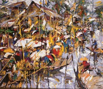 Boats and houses by the river